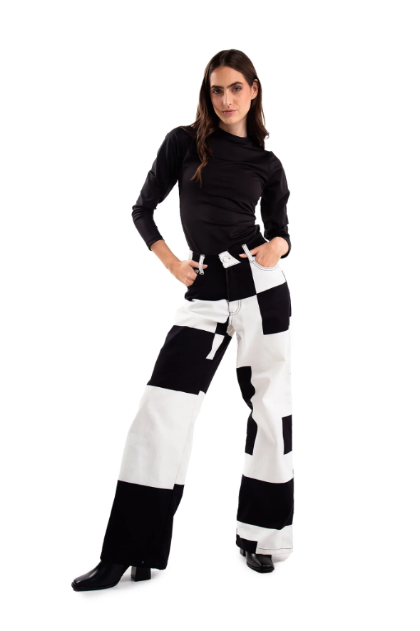 Salvarse Pant Negro y Blanco