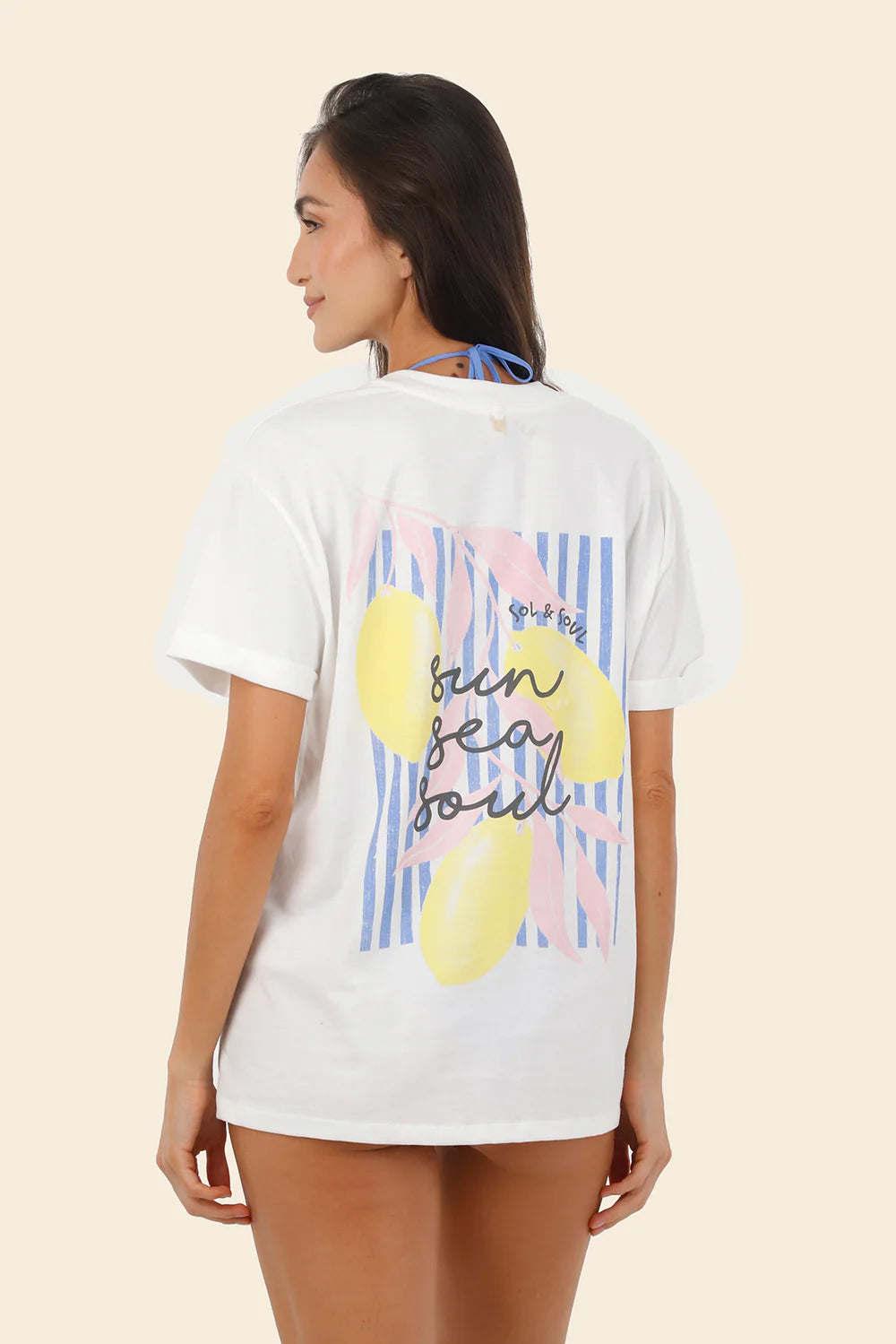 T-Shirt Oversize Zebra Line Blue