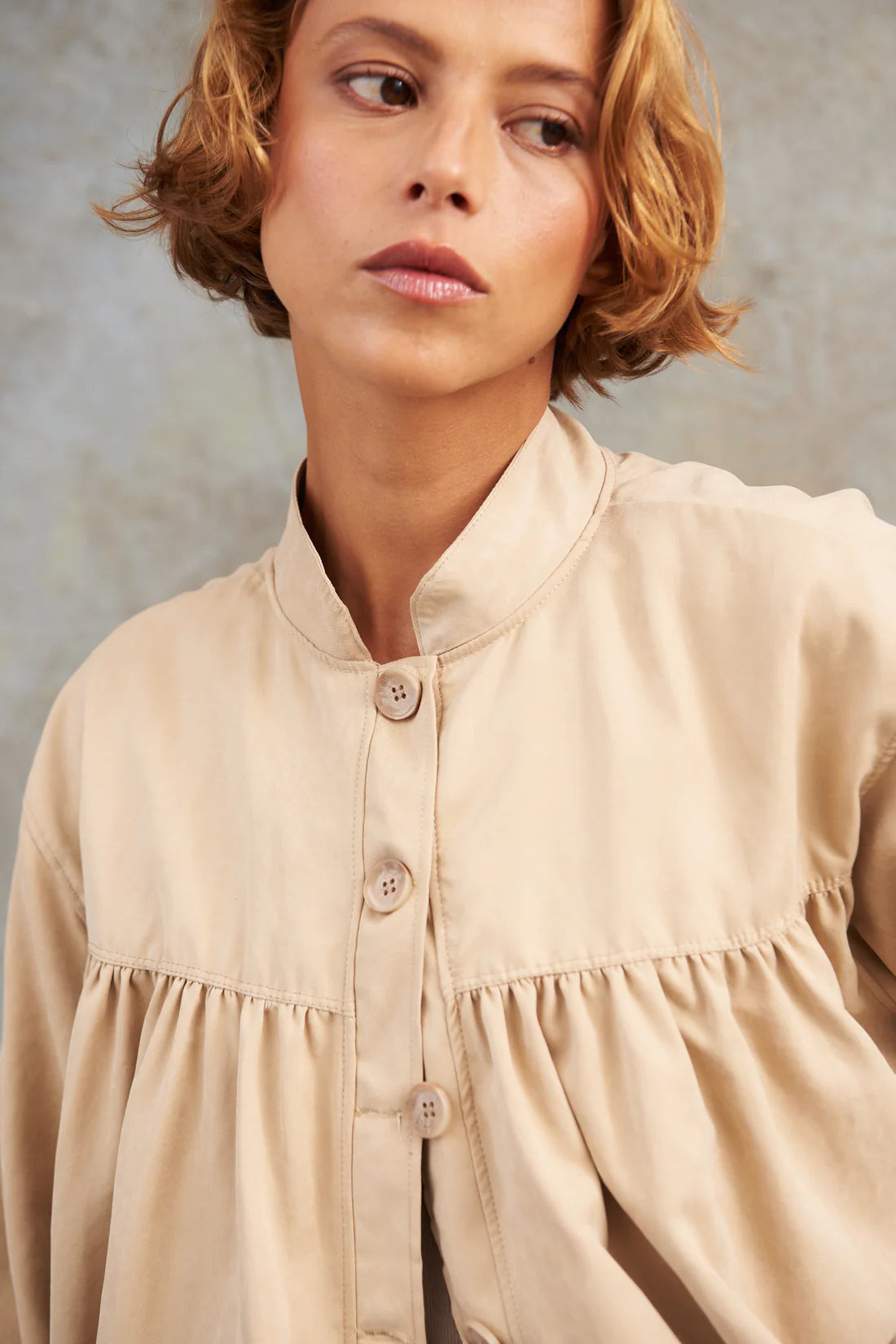 Chaqueta Recogido Bomber Caqui