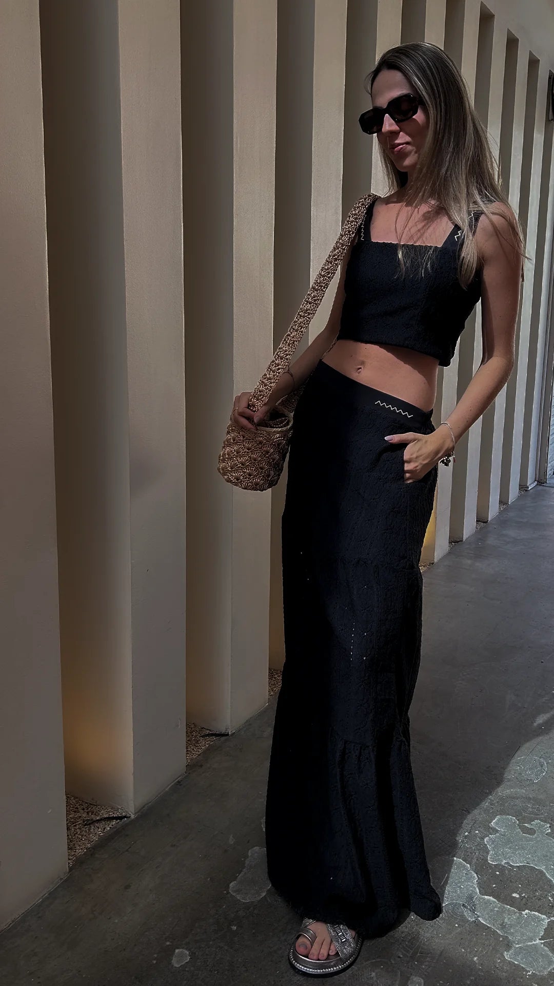 Falda y Top Sombra Negro