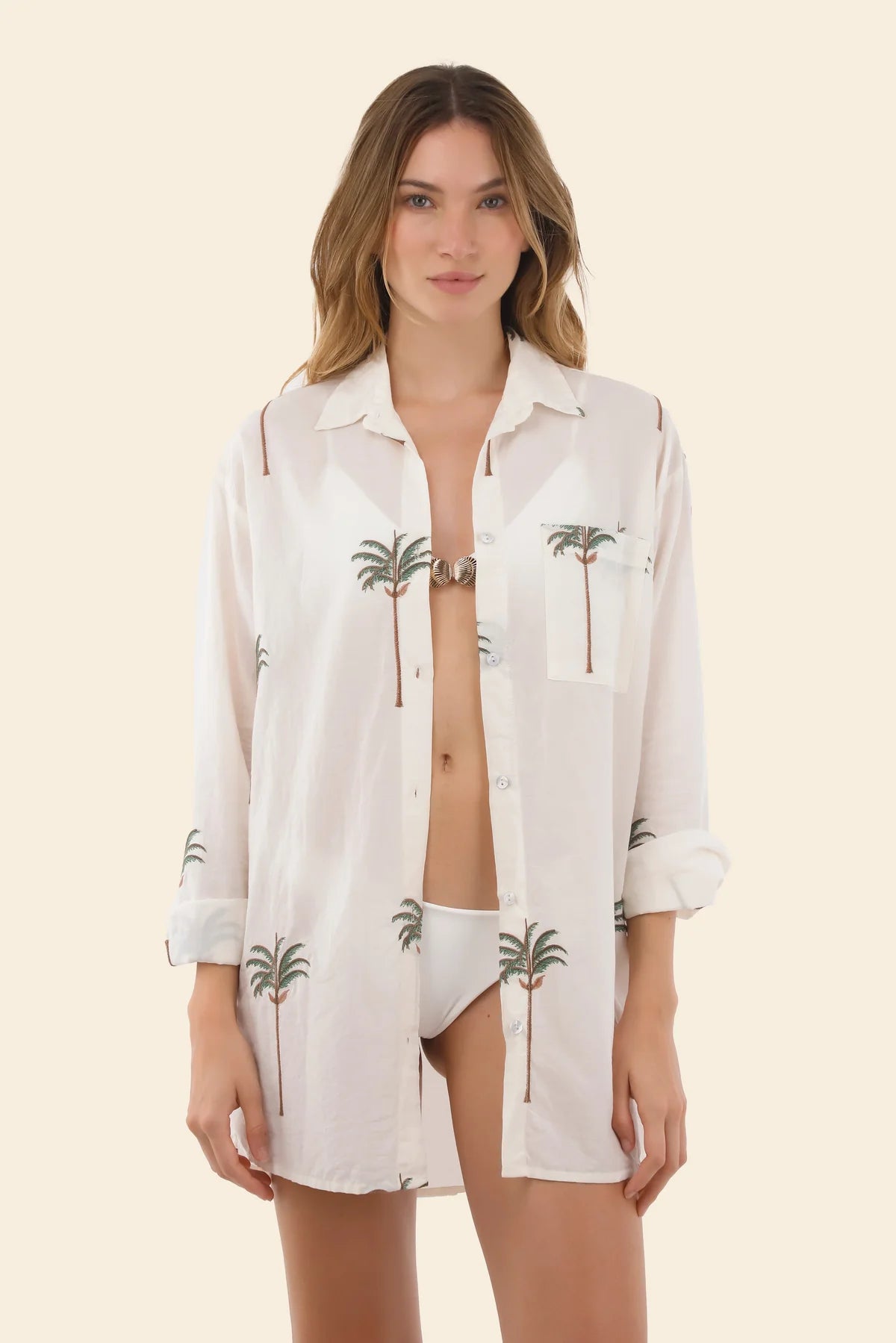 Shirt Ivory Summer Palms Vera