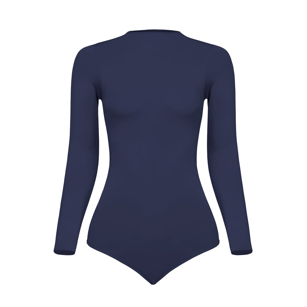 Body Manga Larga Azul Media Noche