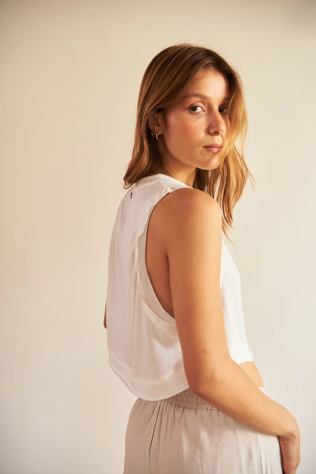 Camiseta Tank Top Crop Crudo