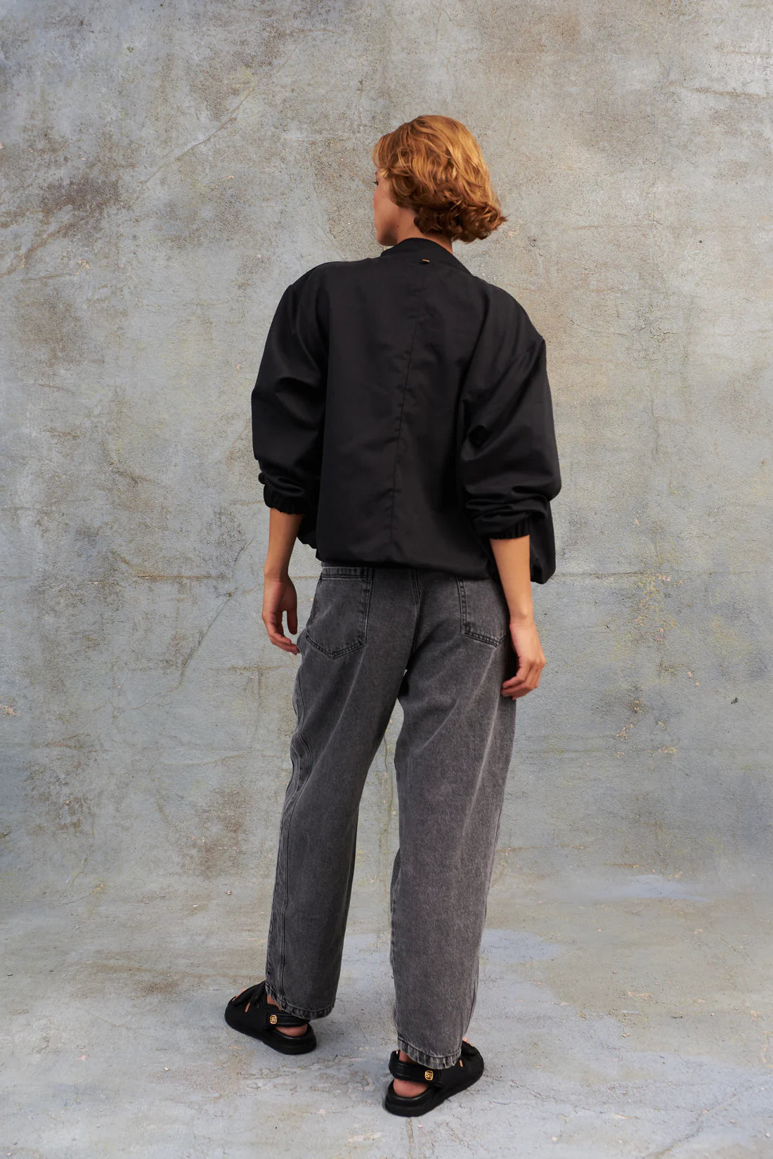 Chaqueta Recogido Bomber Negro