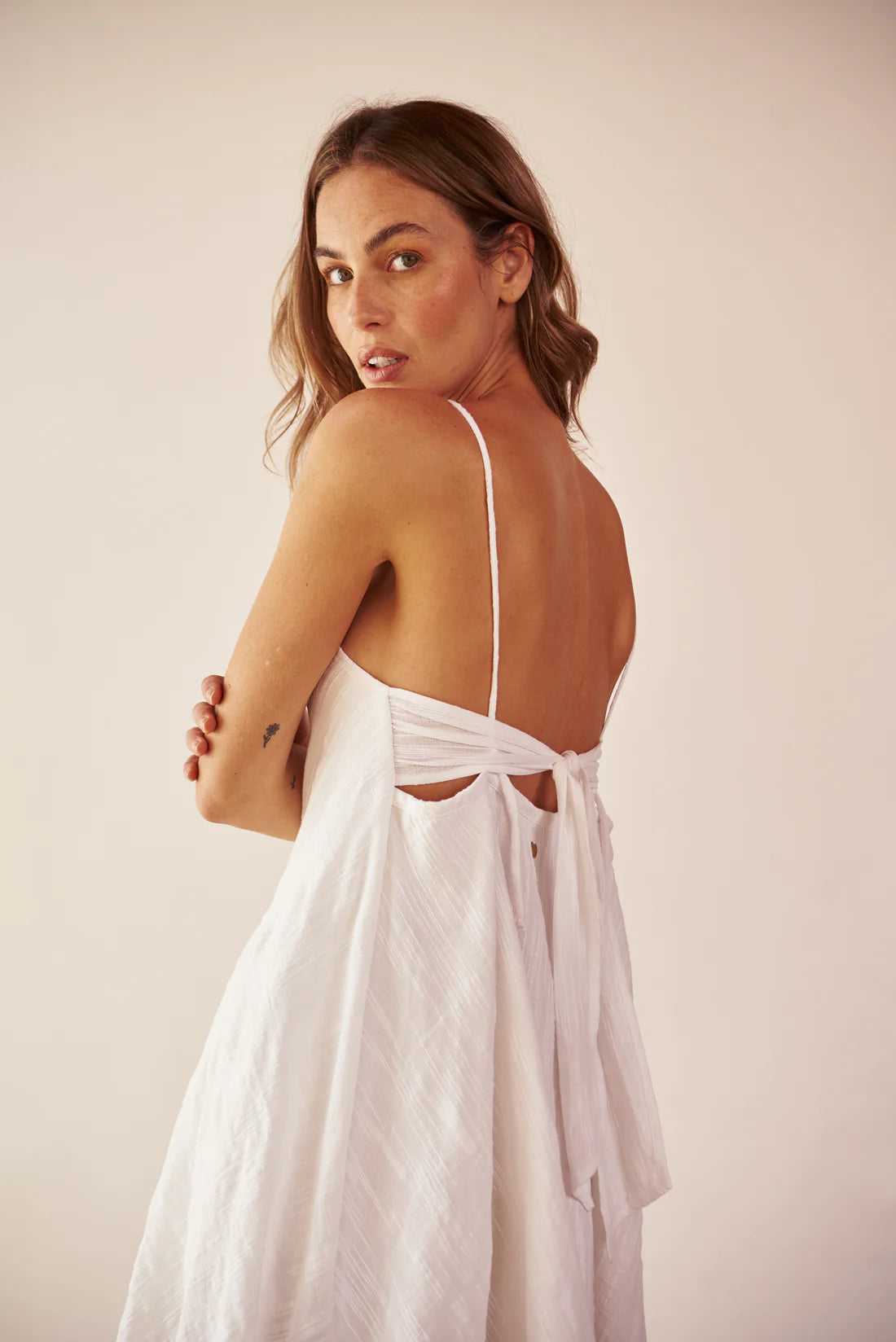 Vestido Lazo Corto Blanco