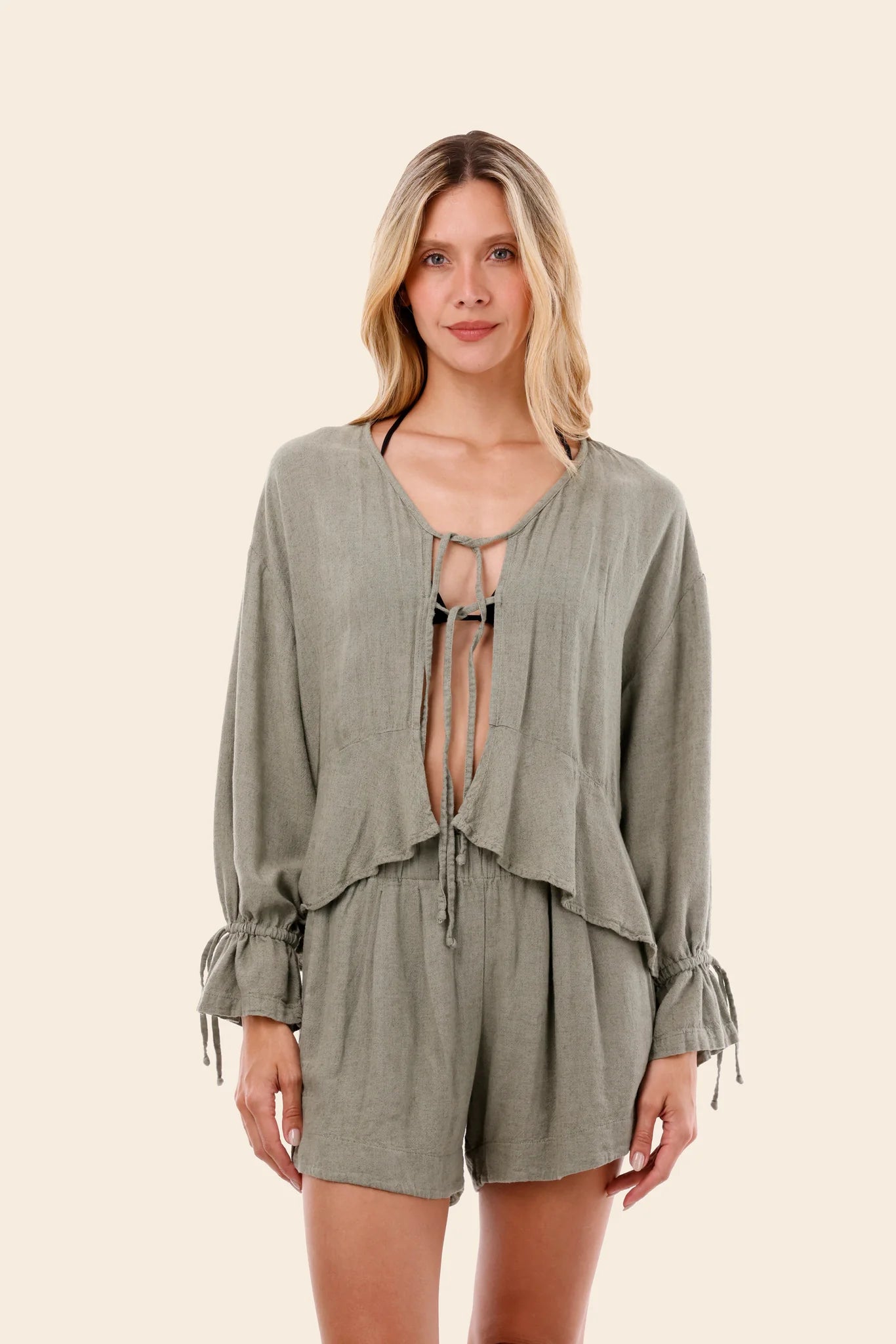 Short Vento Serenity Green Linen