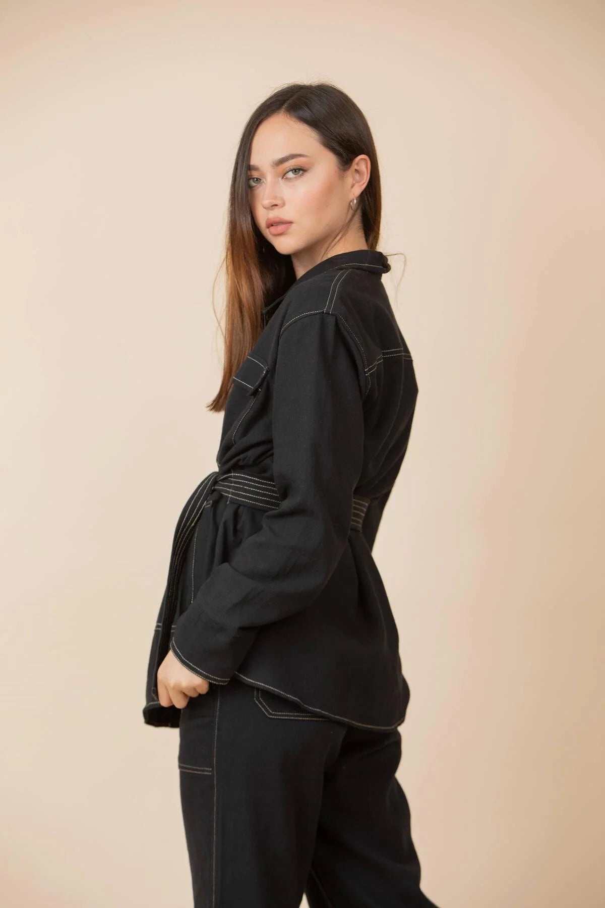 Chaqueta Bolsillos Negro