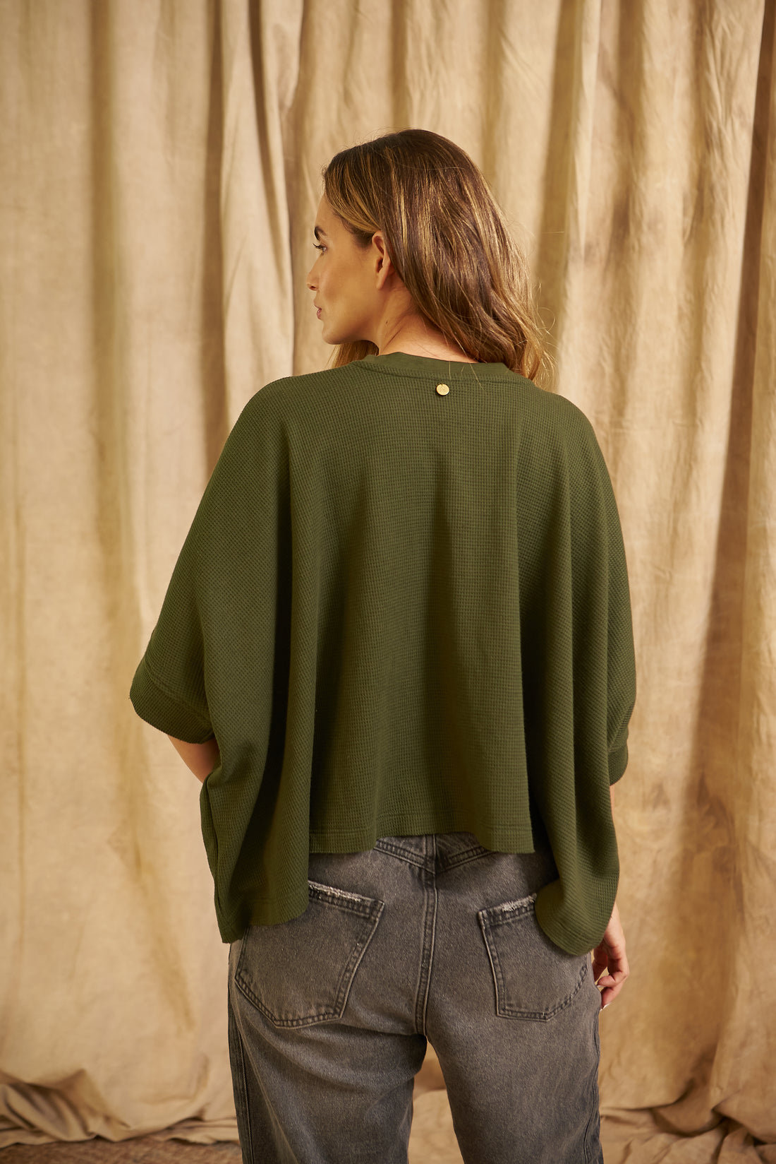 Camiseta Desestructurada Wafle Verde