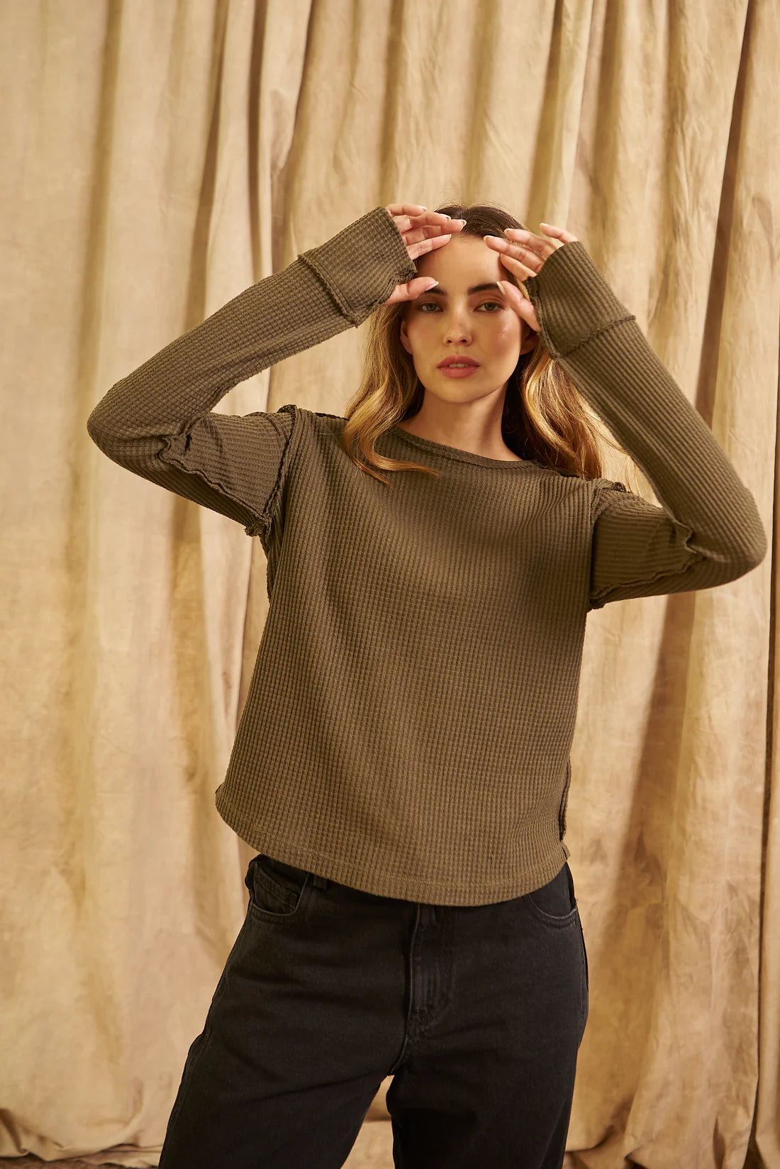 Camiseta Manga Larga Verde Militar