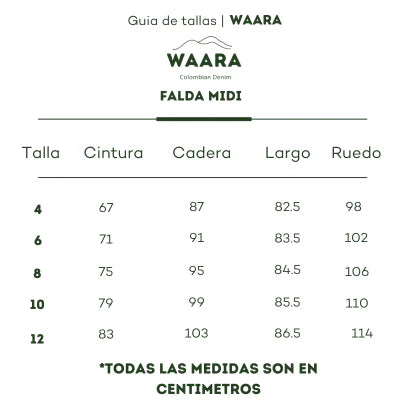 Falda Midi Sierra Azul Medio