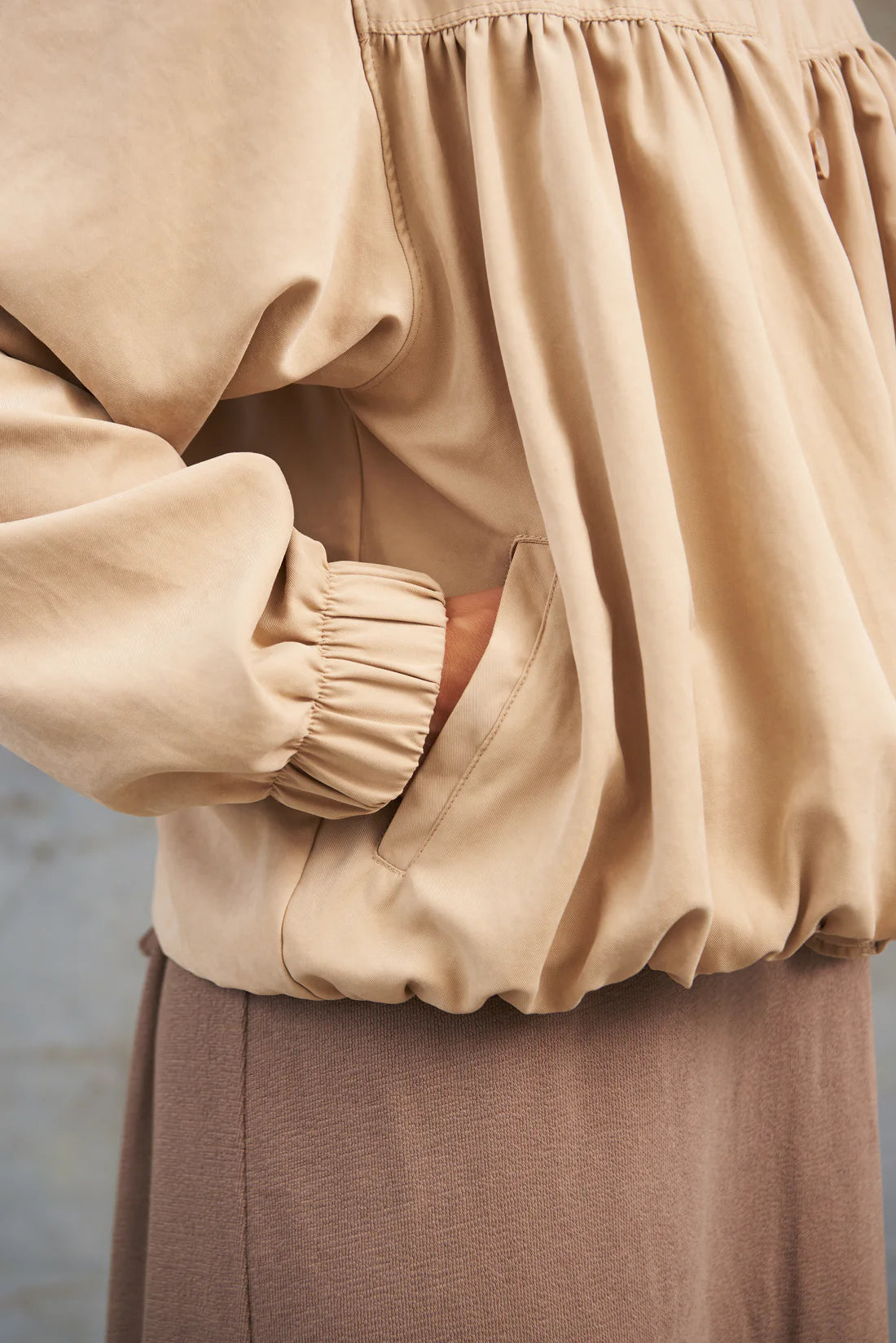 Chaqueta Recogido Bomber Caqui