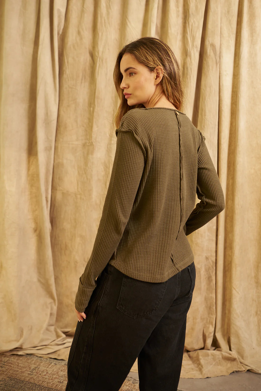 Camiseta Manga Larga Verde Militar