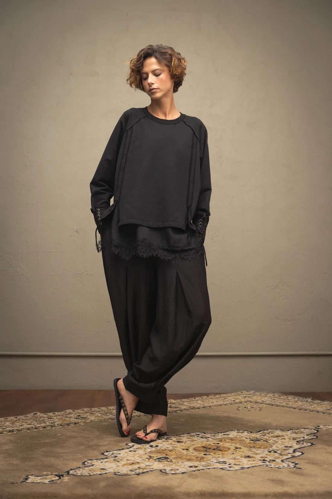 Pantalón Barrel Negro