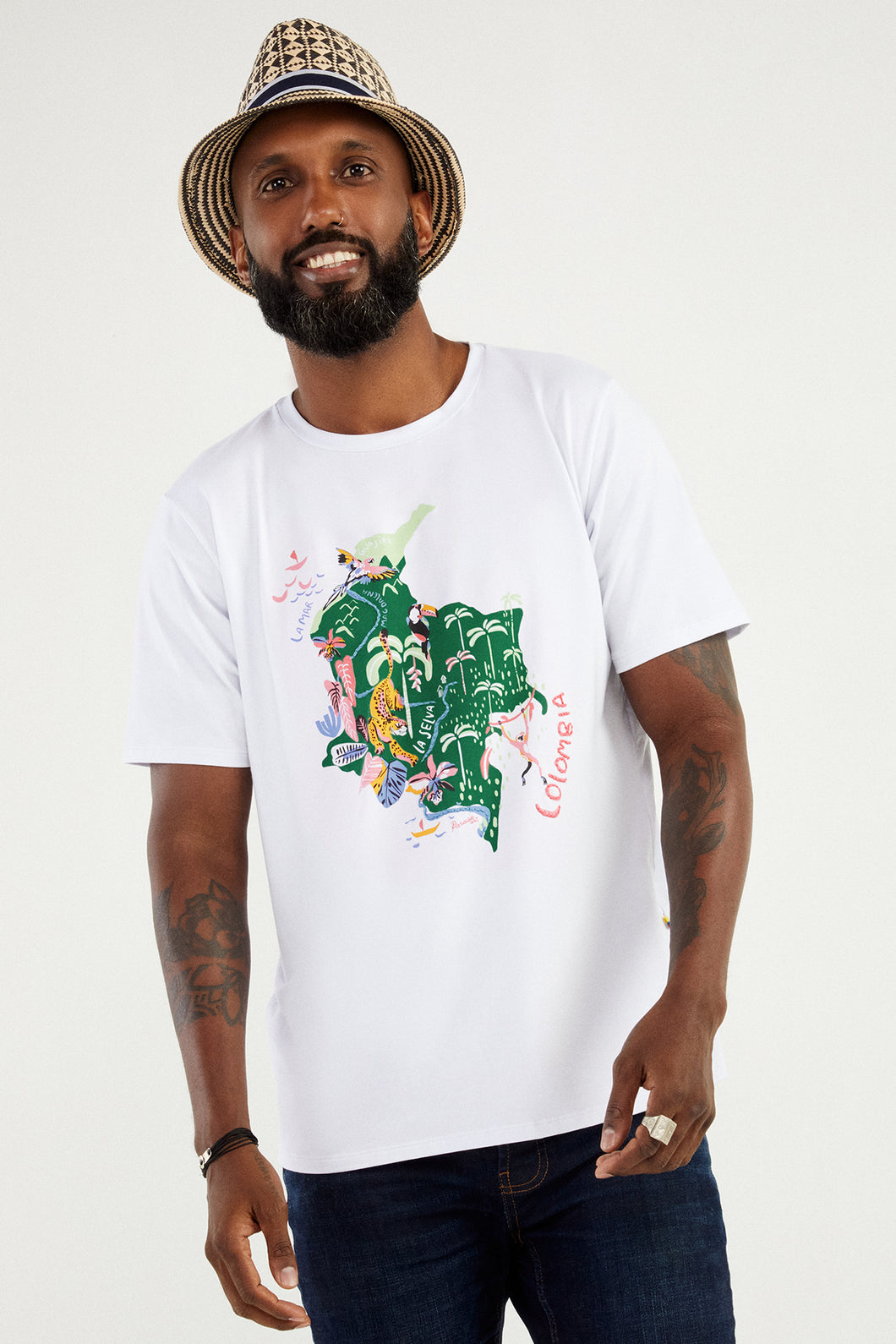 Camiseta Selva Mapa Verde Hombre