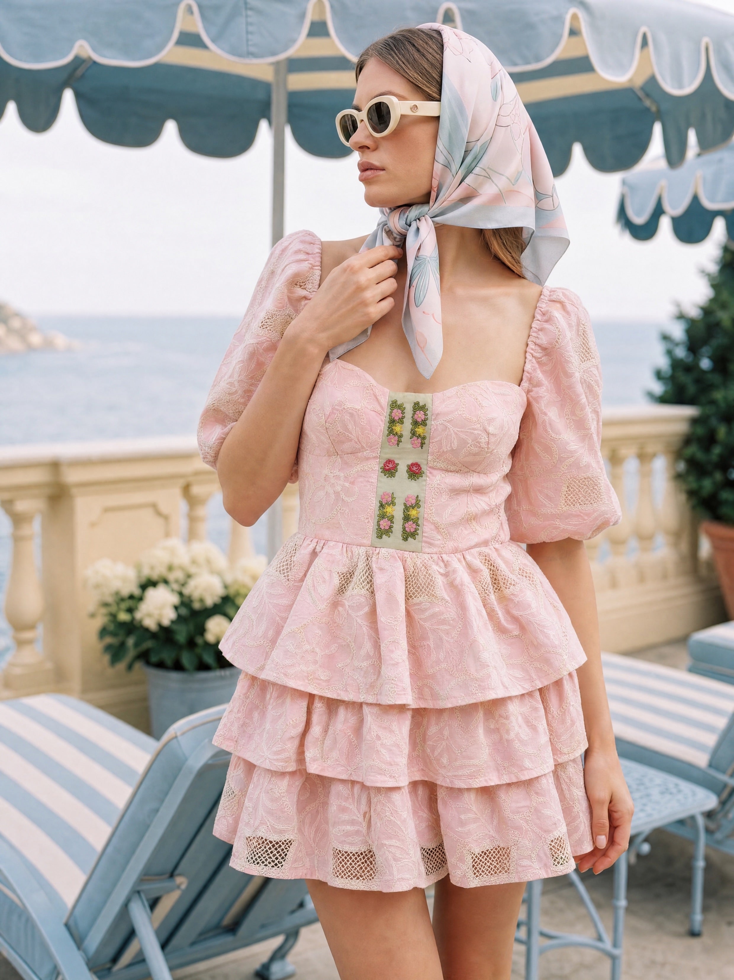 Coral Primavera Mini Dress