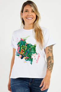 Camiseta Selva Mapa Verde Mujer