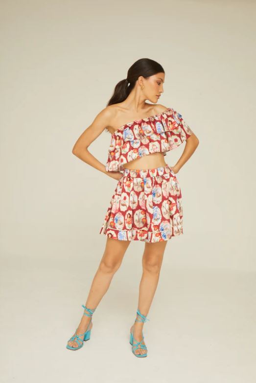 Top Porcelana & Short Clavel