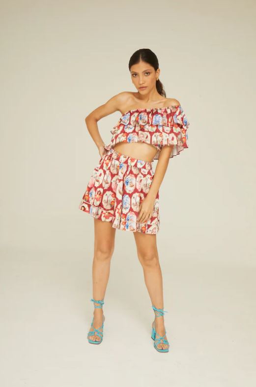 Top Porcelana & Short Clavel